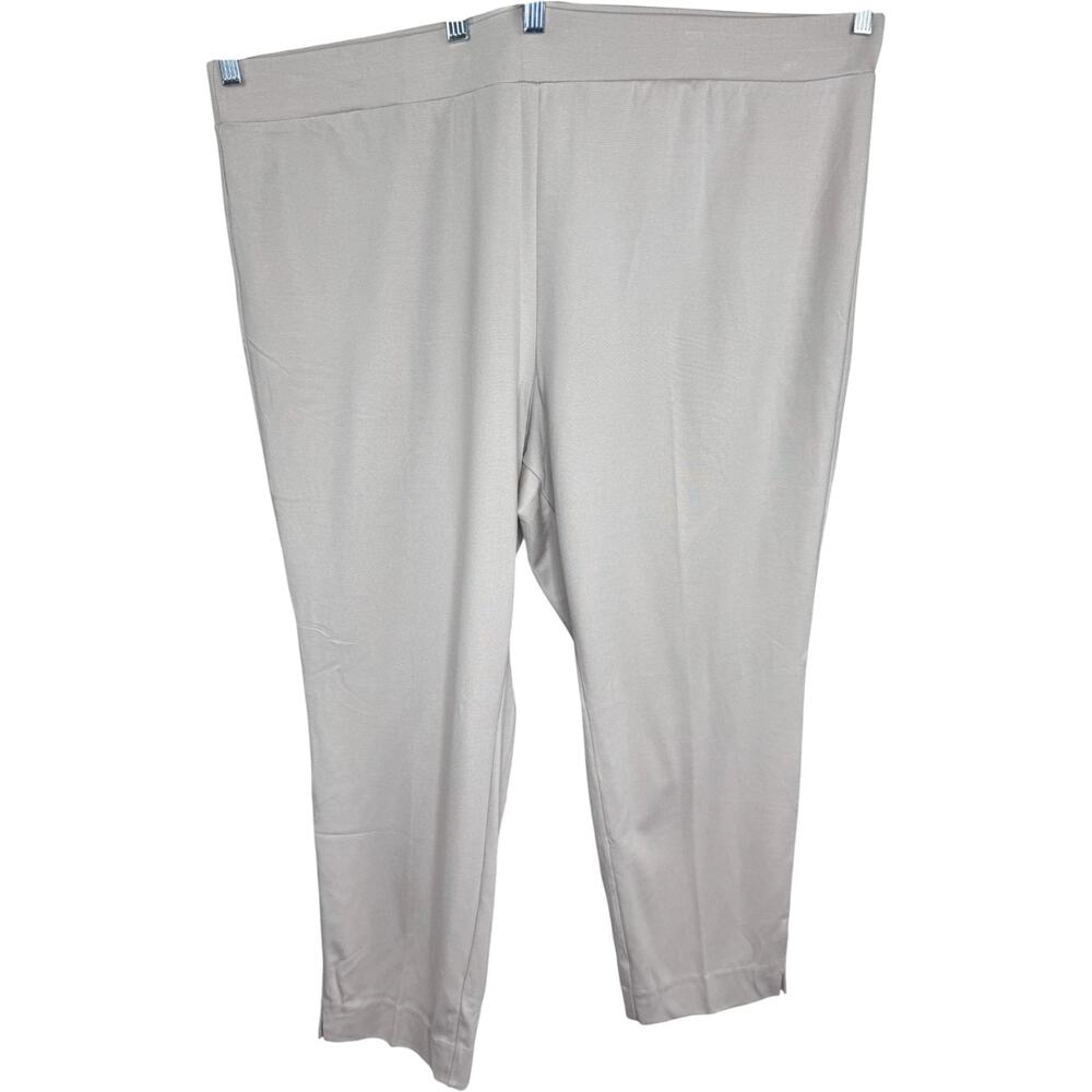 Susan Graver Every Day Regular Supreme Knit Slim Leg Pants Stone 3X‎ NWOT